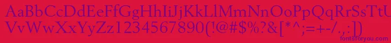 BerlingltstdRoman Font – Purple Fonts on Red Background