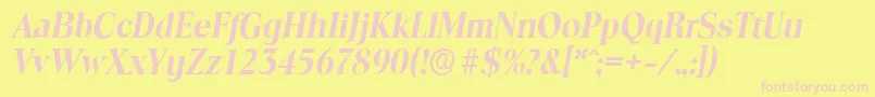 ToledoserialBolditalic Font – Pink Fonts on Yellow Background