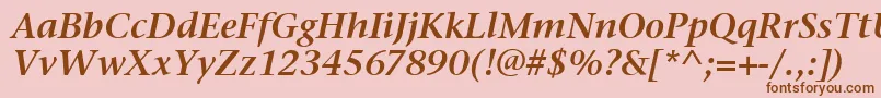StoneSerifItcSemiItalic Font – Brown Fonts on Pink Background
