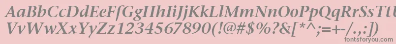 StoneSerifItcSemiItalic Font – Gray Fonts on Pink Background