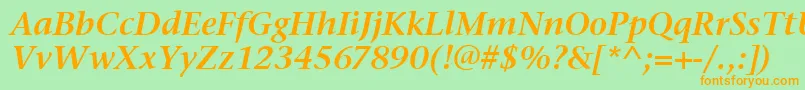 StoneSerifItcSemiItalic Font – Orange Fonts on Green Background