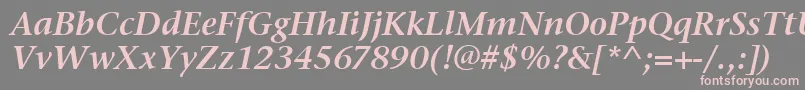 StoneSerifItcSemiItalic Font – Pink Fonts on Gray Background