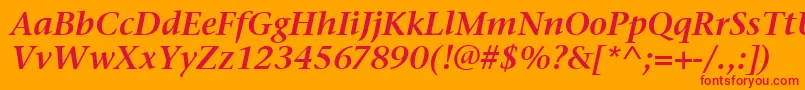 StoneSerifItcSemiItalic Font – Red Fonts on Orange Background