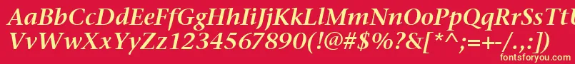 StoneSerifItcSemiItalic Font – Yellow Fonts on Red Background