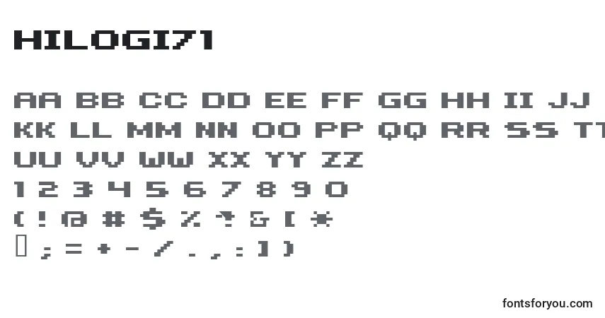 Шрифт Hilogi71 – алфавит, цифры, специальные символы