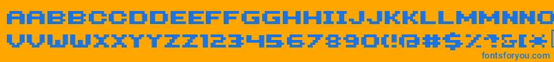 Hilogi71 Font – Blue Fonts on Orange Background