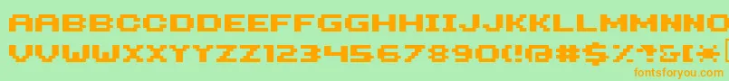 Hilogi71 Font – Orange Fonts on Green Background