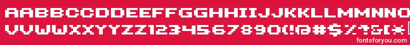 Hilogi71-Schriftart – Weiße Schriften auf rotem Hintergrund