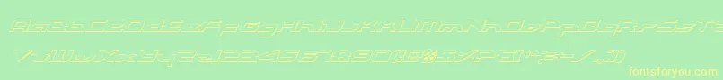 フォントAlexlcoi – 黄色の文字が緑の背景にあります