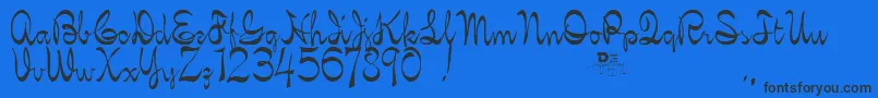 Kellybrown Font – Black Fonts on Blue Background