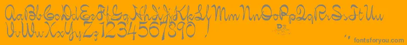 Kellybrown-Schriftart – Graue Schriften auf orangefarbenem Hintergrund