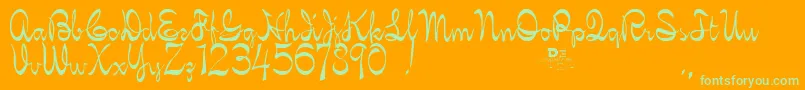 Kellybrown Font – Green Fonts on Orange Background