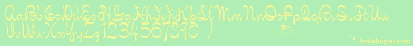 Kellybrown Font – Yellow Fonts on Green Background