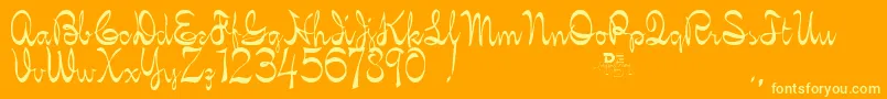 Kellybrown Font – Yellow Fonts on Orange Background