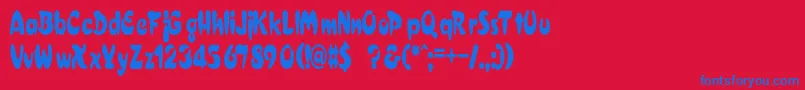 ElectrikCn-Schriftart – Blaue Schriften auf rotem Hintergrund