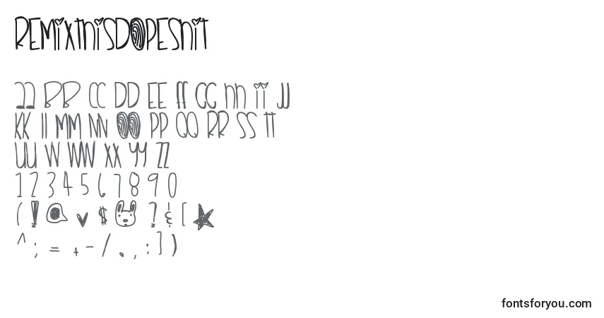 Schriftart Remixthisdopeshit – Alphabet, Zahlen, spezielle Symbole