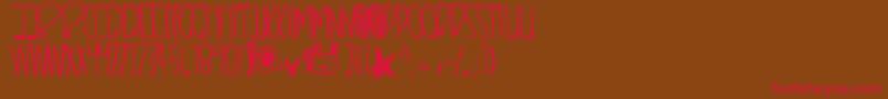 Remixthisdopeshit-Schriftart – Rote Schriften auf braunem Hintergrund