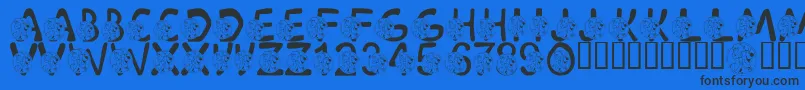 LmsScoobyDoobyDoo Font – Black Fonts on Blue Background