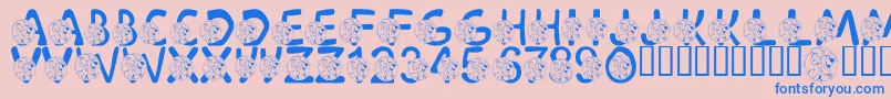 フォントLmsScoobyDoobyDoo – ピンクの背景に青い文字