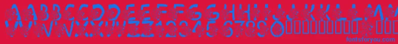 Czcionka LmsScoobyDoobyDoo – niebieskie czcionki na czerwonym tle