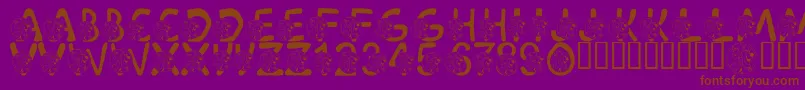 LmsScoobyDoobyDoo-fontti – ruskeat fontit violetilla taustalla