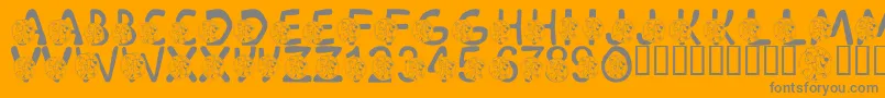 Fonte LmsScoobyDoobyDoo – fontes cinzas em um fundo laranja