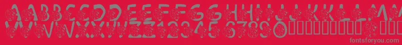 フォントLmsScoobyDoobyDoo – 赤い背景に灰色の文字