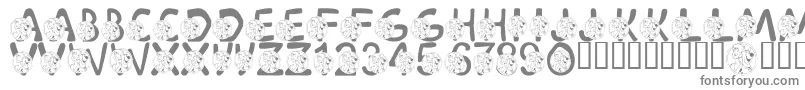 LmsScoobyDoobyDoo-fontti – harmaat kirjasimet valkoisella taustalla