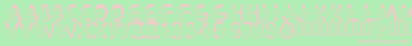 LmsScoobyDoobyDoo-fontti – vaaleanpunaiset fontit vihreällä taustalla