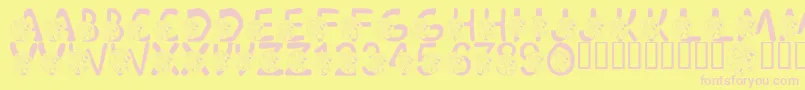 LmsScoobyDoobyDoo-fontti – vaaleanpunaiset fontit keltaisella taustalla