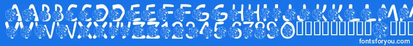 フォントLmsScoobyDoobyDoo – 青い背景に白い文字