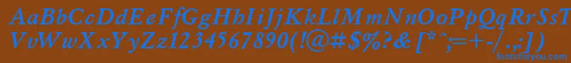 Шрифт MyslBolditalicCyrillic – синие шрифты на коричневом фоне