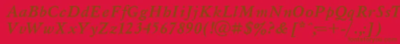 MyslBolditalicCyrillic Font – Brown Fonts on Red Background