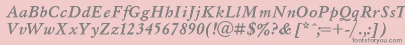 MyslBolditalicCyrillic Font – Gray Fonts on Pink Background