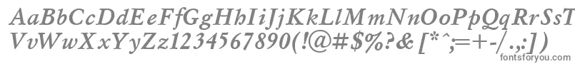 MyslBolditalicCyrillic Font – Gray Fonts on White Background
