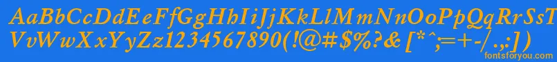 Шрифт MyslBolditalicCyrillic – оранжевые шрифты на синем фоне