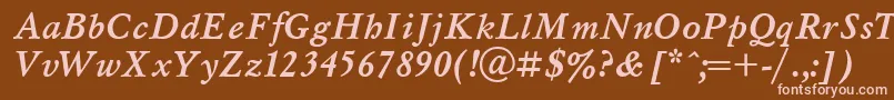 MyslBolditalicCyrillic Font – Pink Fonts on Brown Background