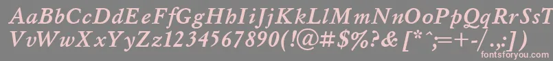 MyslBolditalicCyrillic Font – Pink Fonts on Gray Background