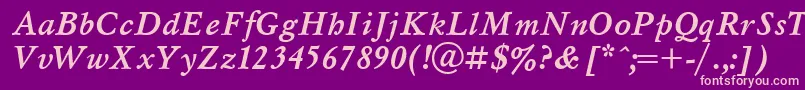 MyslBolditalicCyrillic Font – Pink Fonts on Purple Background