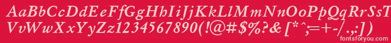 MyslBolditalicCyrillic Font – Pink Fonts on Red Background