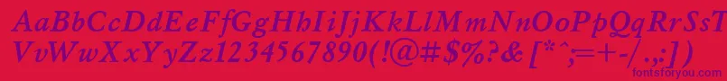 MyslBolditalicCyrillic Font – Purple Fonts on Red Background