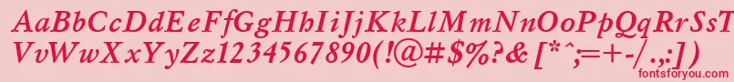 MyslBolditalicCyrillic Font – Red Fonts on Pink Background