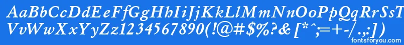 Шрифт MyslBolditalicCyrillic – белые шрифты на синем фоне