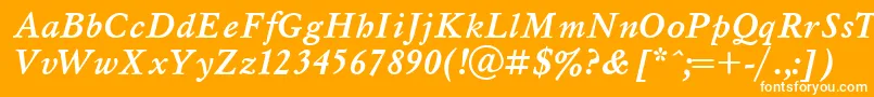 Шрифт MyslBolditalicCyrillic – белые шрифты на оранжевом фоне