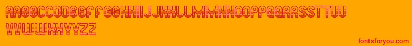 ReadySteadyGo-Schriftart – Rote Schriften auf orangefarbenem Hintergrund