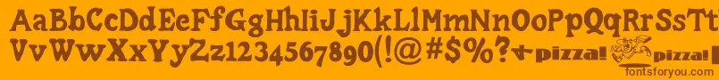 LittleCaesar-fontti – ruskeat fontit oranssilla taustalla