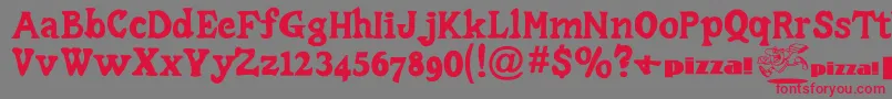 LittleCaesar Font – Red Fonts on Gray Background