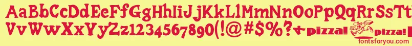 LittleCaesar Font – Red Fonts on Yellow Background