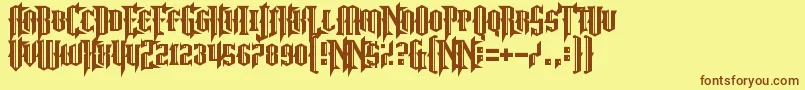 NoMoreJustice Font – Brown Fonts on Yellow Background