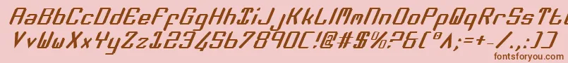 Fonte ZeeLanceItalic – fontes marrons em um fundo rosa